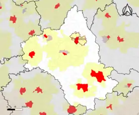 Localisation de l'aire d'attraction d'Espalion dans le département de l'Aveyron.