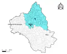 Bessuéjouls dans l'arrondissement de Rodez en 2020.