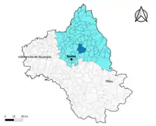 Bozouls dans l'arrondissement de Rodez en 2020.