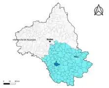 Broquiès dans l'arrondissement de Millau en 2020.