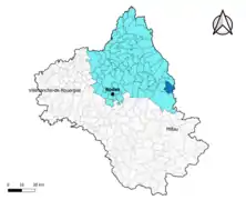 Campagnac dans l'arrondissement de Rodez en 2020.