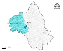 Baraqueville dans l'arrondissement de Villefranche-de-Rouergue en 2020.