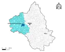 Colombiès dans l'arrondissement de Villefranche-de-Rouergue en 2020.