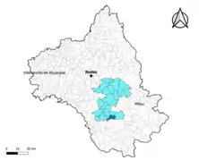 Les Costes-Gozon dans le canton de Raspes et Lévezou en 2020.