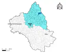 Curières dans l'arrondissement de Rodez en 2020.