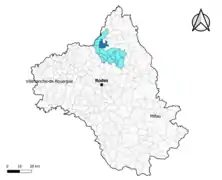 Entraygues-sur-Truyère dans le canton de Lot et Truyère en 2020.