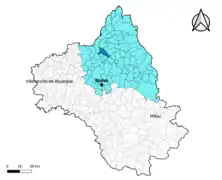 Golinhac dans l'arrondissement de Rodez en 2020.