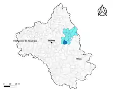 Laissac-Sévérac l'Église dans le canton de Lot et Palanges en 2020.