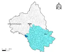 Lédergues dans l'arrondissement de Millau en 2020.