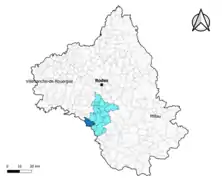 Lédergues dans le canton des Monts du Réquistanais en 2020.