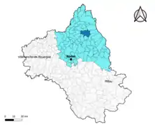 Montpeyroux dans l'arrondissement de Rodez en 2020.