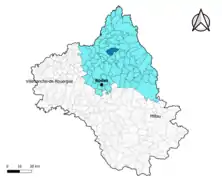 Le Nayrac dans l'arrondissement de Rodez en 2020.