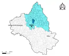 Rodelle dans l'arrondissement de Rodez en 2020.
