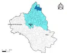 Argences en Aubrac dans l'arrondissement de Rodez en 2020.