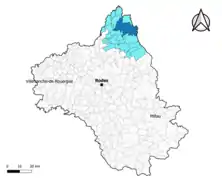 Argences en Aubrac dans le canton d'Aubrac et Carladez, l'intercommunalité en 2020.