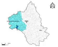 La Salvetat-Peyralès dans l'arrondissement de Villefranche-de-Rouergue en 2020.