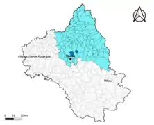Sébazac-Concourès dans l'arrondissement de Rodez en 2020.