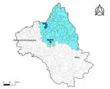 Sénergues dans l'arrondissement de Rodez en 2020.