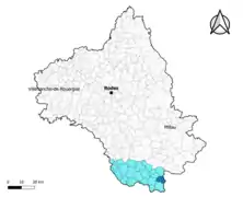 Tauriac-de-Camarès dans l'intercommunalité en 2020.