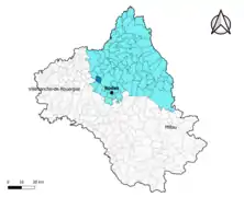 Valady dans l'arrondissement de Rodez en 2020.
