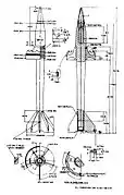 Écorché d'un obus-flèche 3BM15 de 125 mm. Entré en dotation en 1972, il est intégralement en acier maraging à l'exception de son noyau en carbure de tungstène.