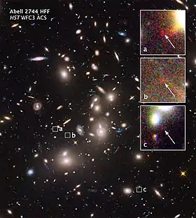 Amas de galaxies extrêmement éloignées révélées par effet de lentille gravitationnelle (16 octobre 2014)