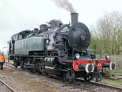 La 141 TB 424 en gare de Noyelles pour la Fête de la Vapeur 2016.