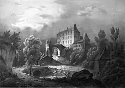 Le château d'Alivet, illustré par Victor Cassien (1808 - 1893), où vécut Henry Baboin (1839 - 1910).