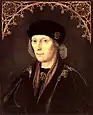 Le roi Henri VII, devenu membre de la confrérie en 1494.