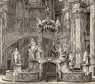 Autel des grâces de la  basilique de Vierzehnheiligen à Bad Staffelstein, dessin de 1891.