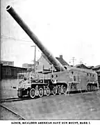 US 14-inch 50 cal gun on Mk I carriage