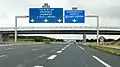 Bifurcation de l'A43 avec l'A432 entre Lyon et Bourgoin-Jallieu (avant le changement d'itinéraire par l'A432).