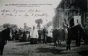 Le pardon des chevaux du Drennec vers 1900 (auteur inconnu).