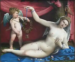 Dans Vénus et Cupidon, le jet d'urine symbolise la fertilité.