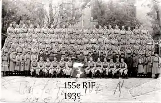 Rare photo du 155e Régiment d'infanterie de Forteresse - 1939.