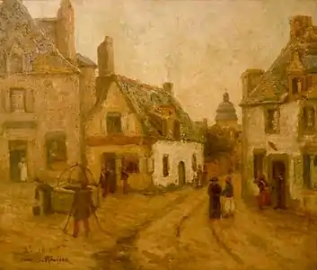 Le vieux puits, place Bellanger (1914), musée du Faouët.