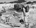 Panama mount de la batterie J de 155 mm de Garden Island (Australie-Occidentale) (1943).