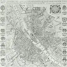 Plan de la ville de Paris (v. 1648), Jean Boisseau.
