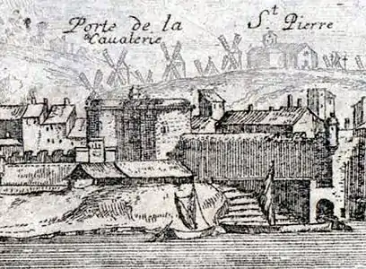 Porte de la Cavalerie (entrée nord de la ville d'Arles) en 1660.