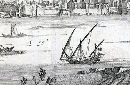 Vestiges du pont romain sur les deux rives du Rhône en 1660.