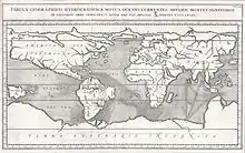 carte du monde de 1665, d'A. Kircher