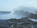 La tempête du 5 février 2014 à Saint-Guénolé : vagues dans les rochers de Saint-Guénolé - 1