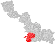 La seizième circonscription en 1958.