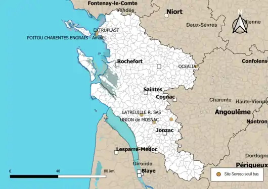 Carte des sites « Seveso seuil bas ».