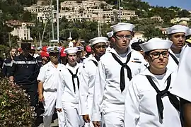 Cérémonie commémorative du débarquement en 2017 (marins américains).