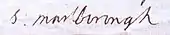 signature de Sarah Churchill