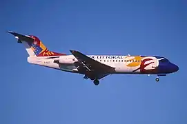 Fokker 70 en 2002 en dernière livrée Air Littoral