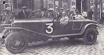 Louis Wagner au volant d'une Peugeot 174S pour les 24 Heures du Mans 1926