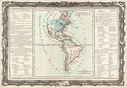 Carte des Amériques (1760)