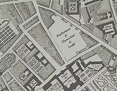 La rue des Fossés de Monsieur le Prince(plan de Jaillot), 1775.